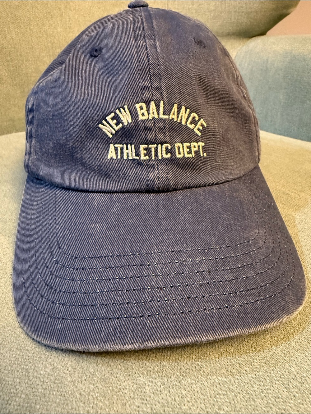 New Balance Navy Cap with Cream Embroidered Athletic Dept.